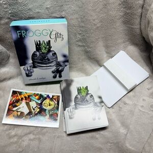 FROGGY GLITZ set of 21 Notecards + Envelopes in Box 6.90x5.40x1.75” + Bonus Card